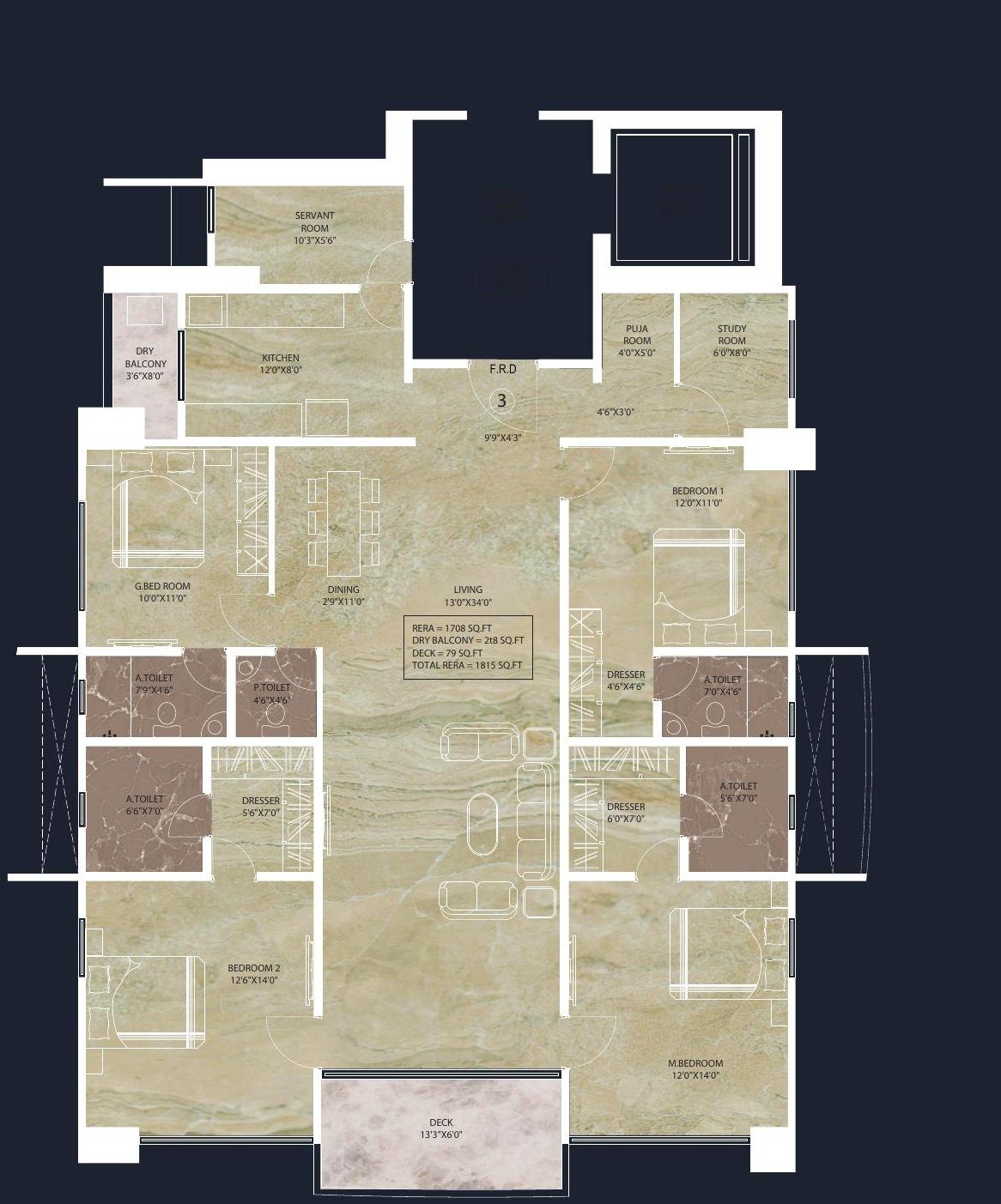 Auriga 9 floor plan 3, 1,815 sq.ft