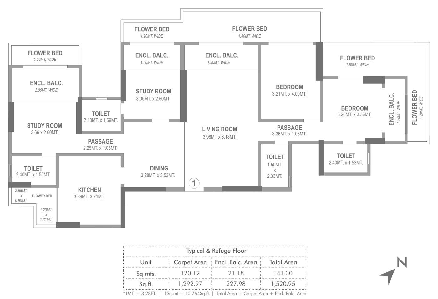 Odina Wing B 4 BHK floor plan